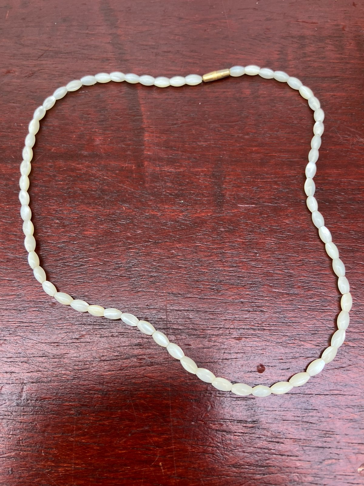 Vintage parelmoer ketting, Ophalen of Verzenden, Wit, Overige materialen