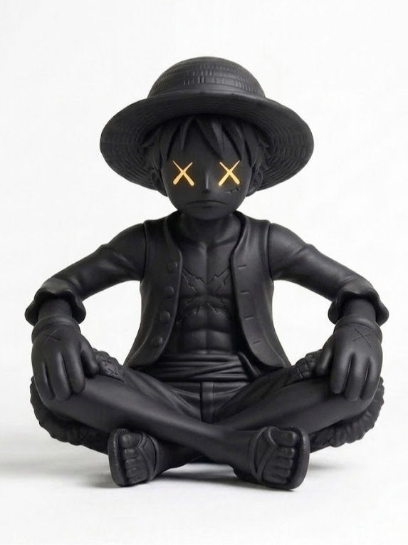 KAWS x Monkey D. Luffy figuur - Zwart Limited Edition, D, C, Nieuw, Ophalen of Verzenden