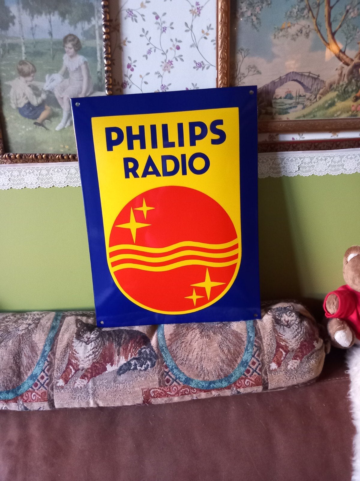 super mooi groot emaile bord  Philips  Radio  40x30cm, Ophalen of Verzenden, Reclamebord