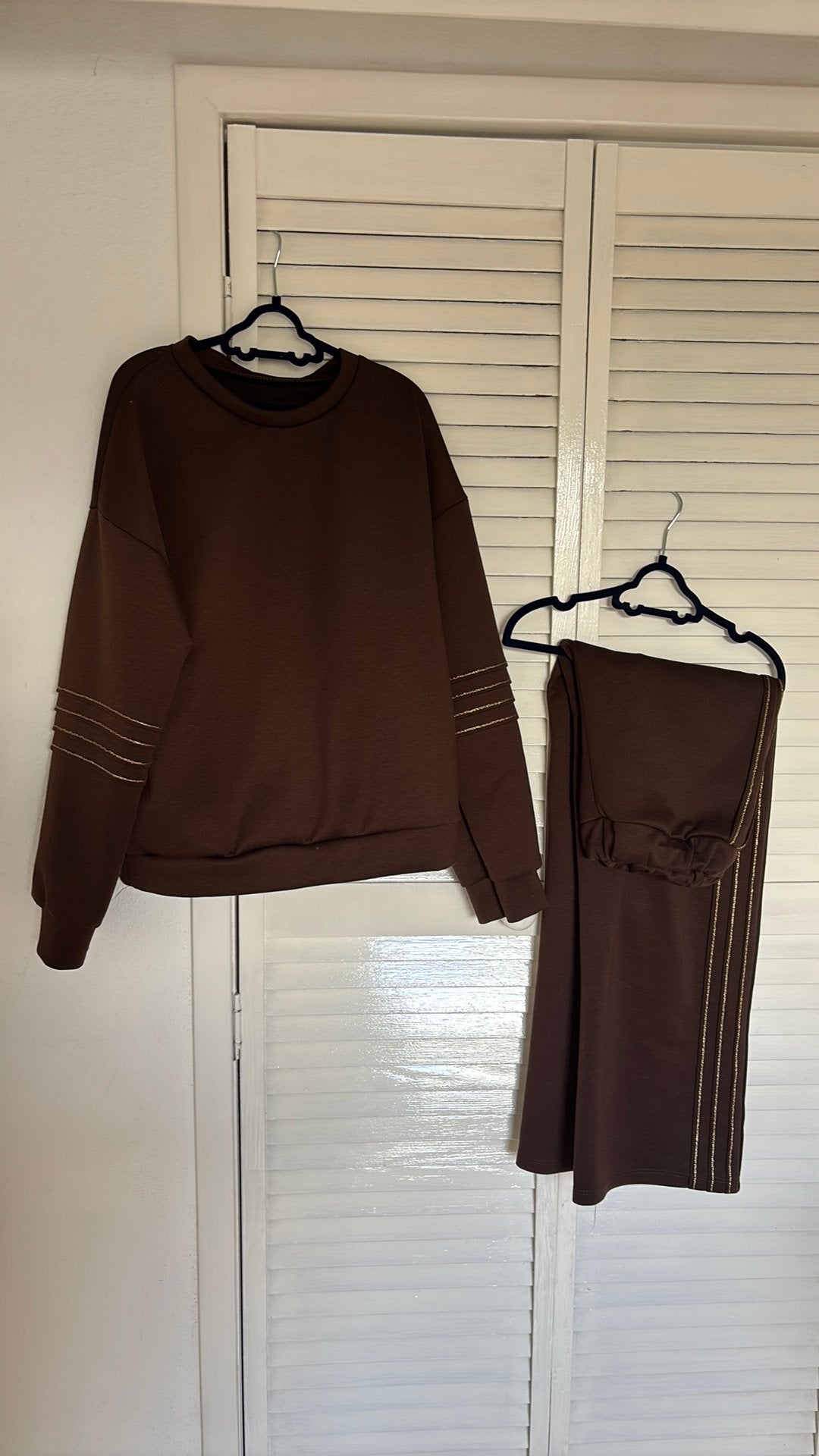 Trui en broek bruin/goud maat 164, Ophalen of Verzenden, Zo goed als nieuw, Meisje, Broek