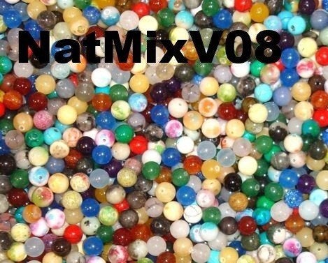 Voordeelset 100 kralen 8 mm. natuur- en halfedelsteen, Info.adorabeads@gmail.com, Want 18 Hoogvliet, Kraal, Nieuw