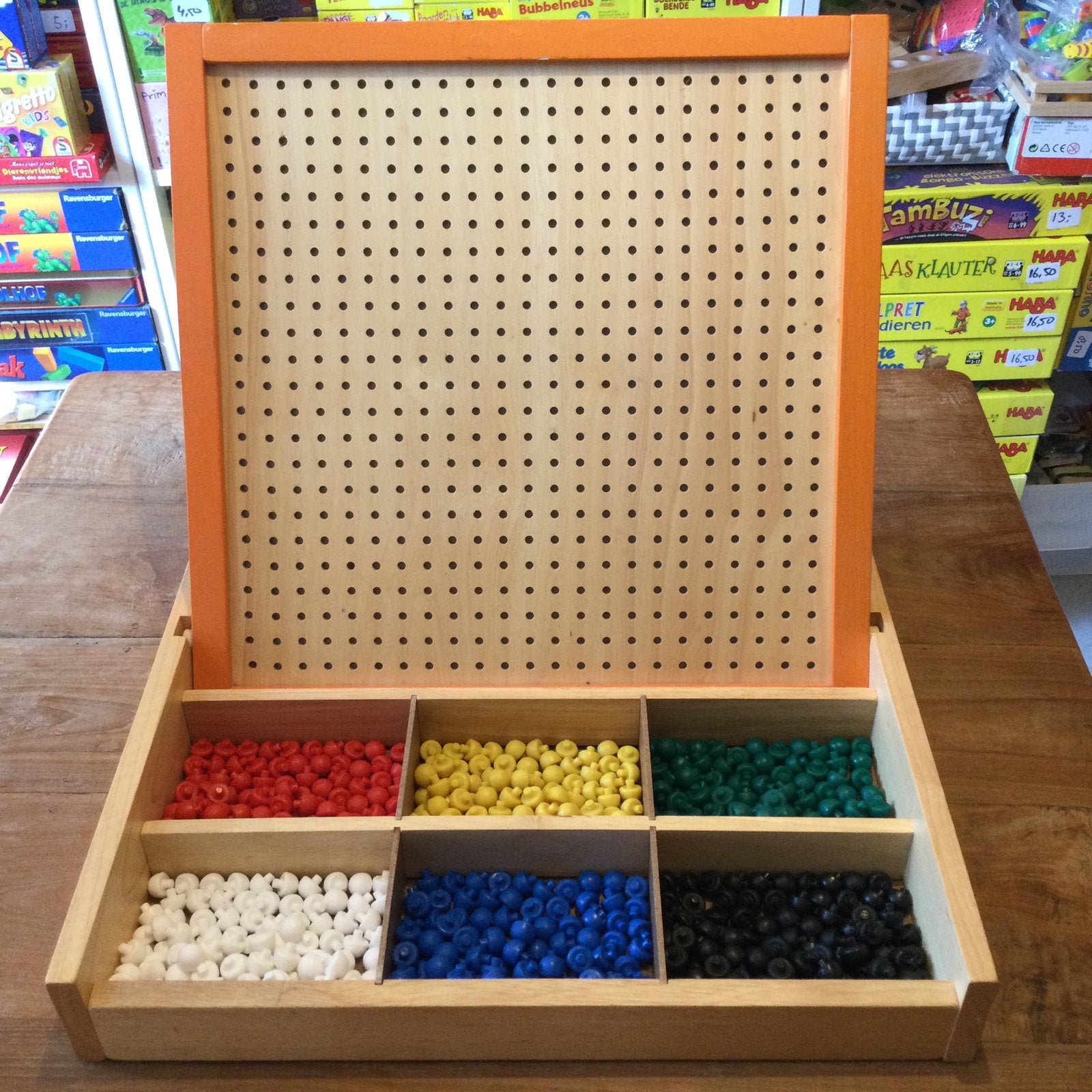 Educo houten mozaiekbord/mozaiek pinnetjes, zgan, Ophalen of Verzenden, Zo goed als nieuw