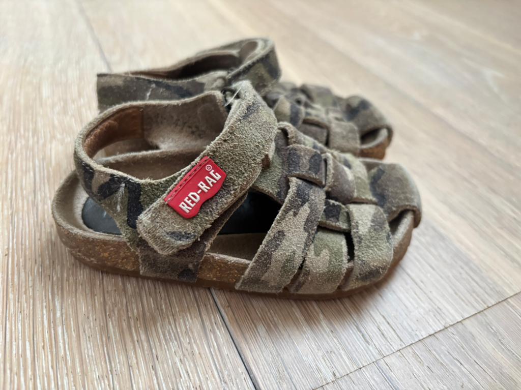 Leren Red-Rag sandalen met camouflageprint (maat 22), Ophalen of Verzenden, Zo goed als nieuw, Schoentjes