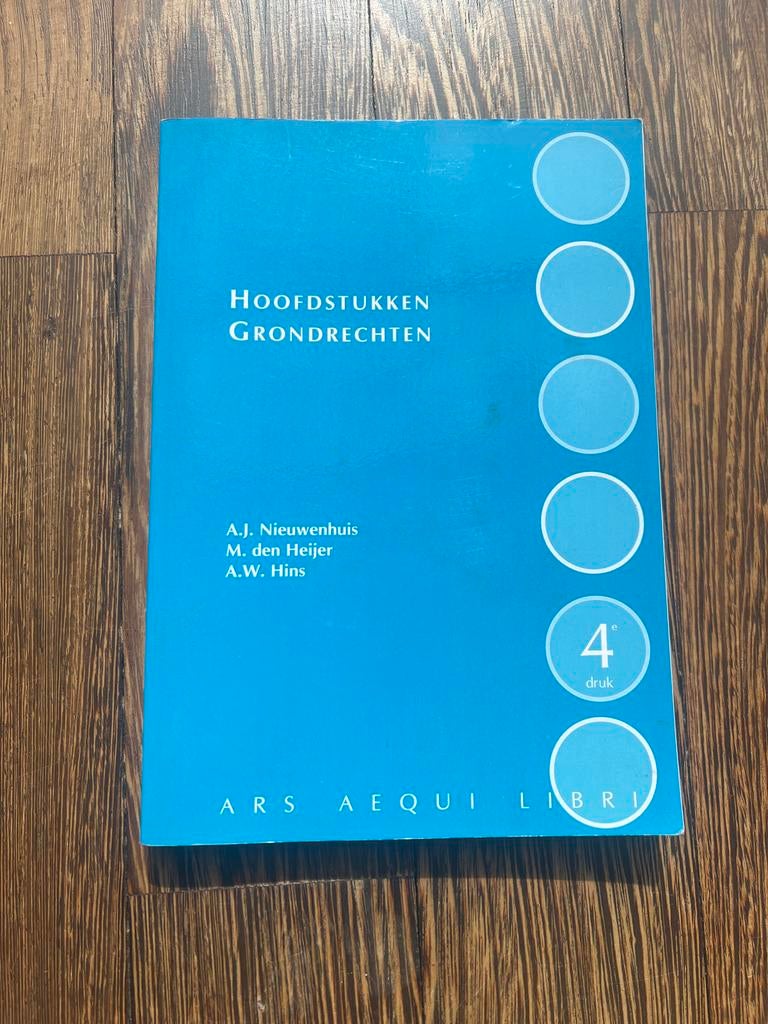 Hoofdstukken Grondrechten - A.J. Nieuwenhuis (4e druk), Boeken, Studieboeken en Cursussen, Ophalen of Verzenden, Gamma, Gelezen