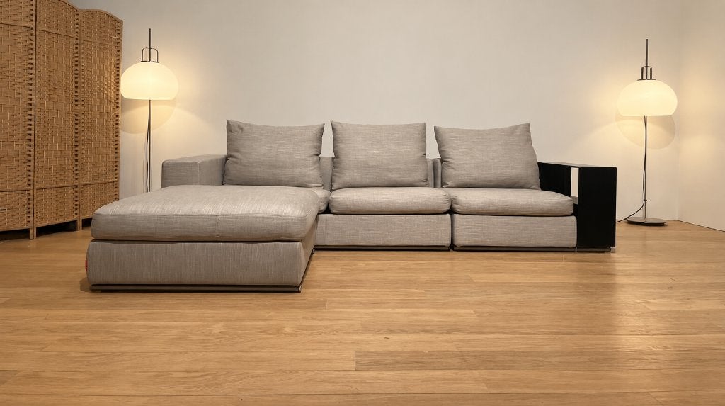 NIEUW Flexform Groundpiece Hoekbank + GARANTIE | NP €25.000, Huis en Inrichting, 250 tot 300 cm, Design Bank Bankstel Zetel Hoekbank Flexform