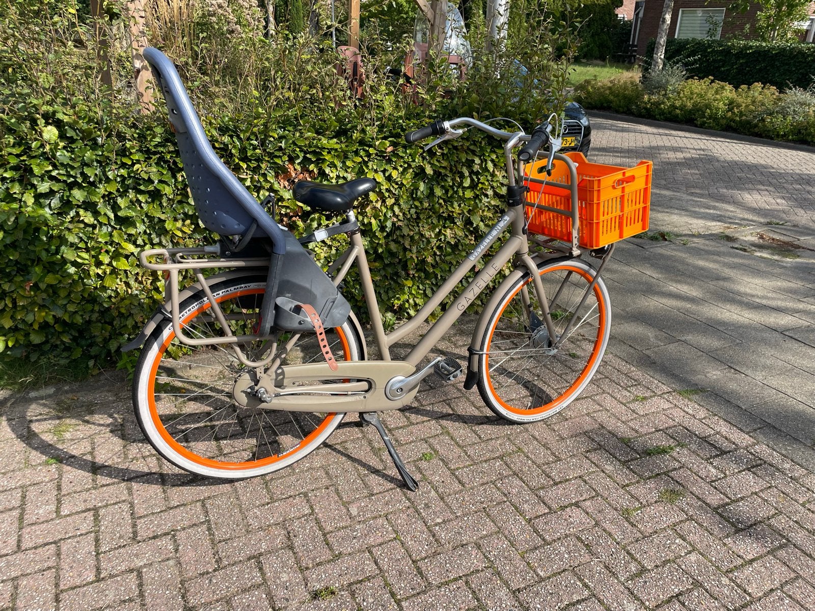 Gazelle Heavy Duty met Yepp fietsstoeltje, Ophalen, Versnellingen, Schijfrem, Gazelle