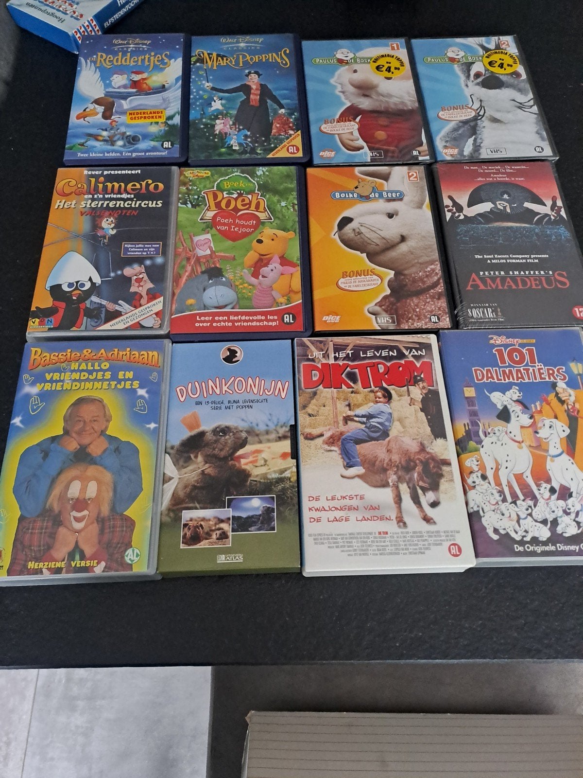 Grote collectie VHS-banden: Disney, Bassie & Adriaan, Paulus, Gebruikt, Alle leeftijden, Ophalen of Verzenden, Kinderprogramma of -film