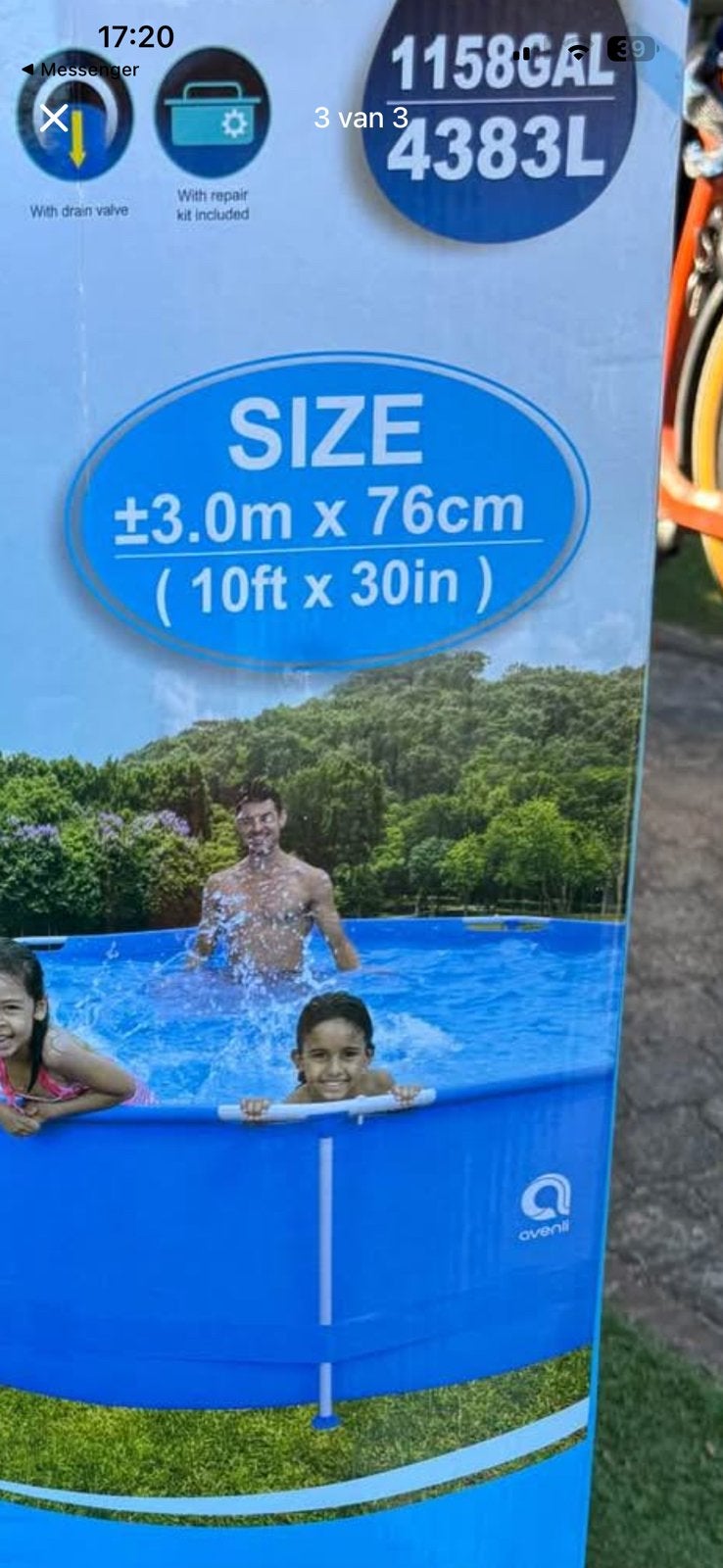 Zwembad 3.0m x 76cm + pomp + afdekzeil, Minder dan 80 cm, Rond, 300 cm of meer, Ophalen of Verzenden