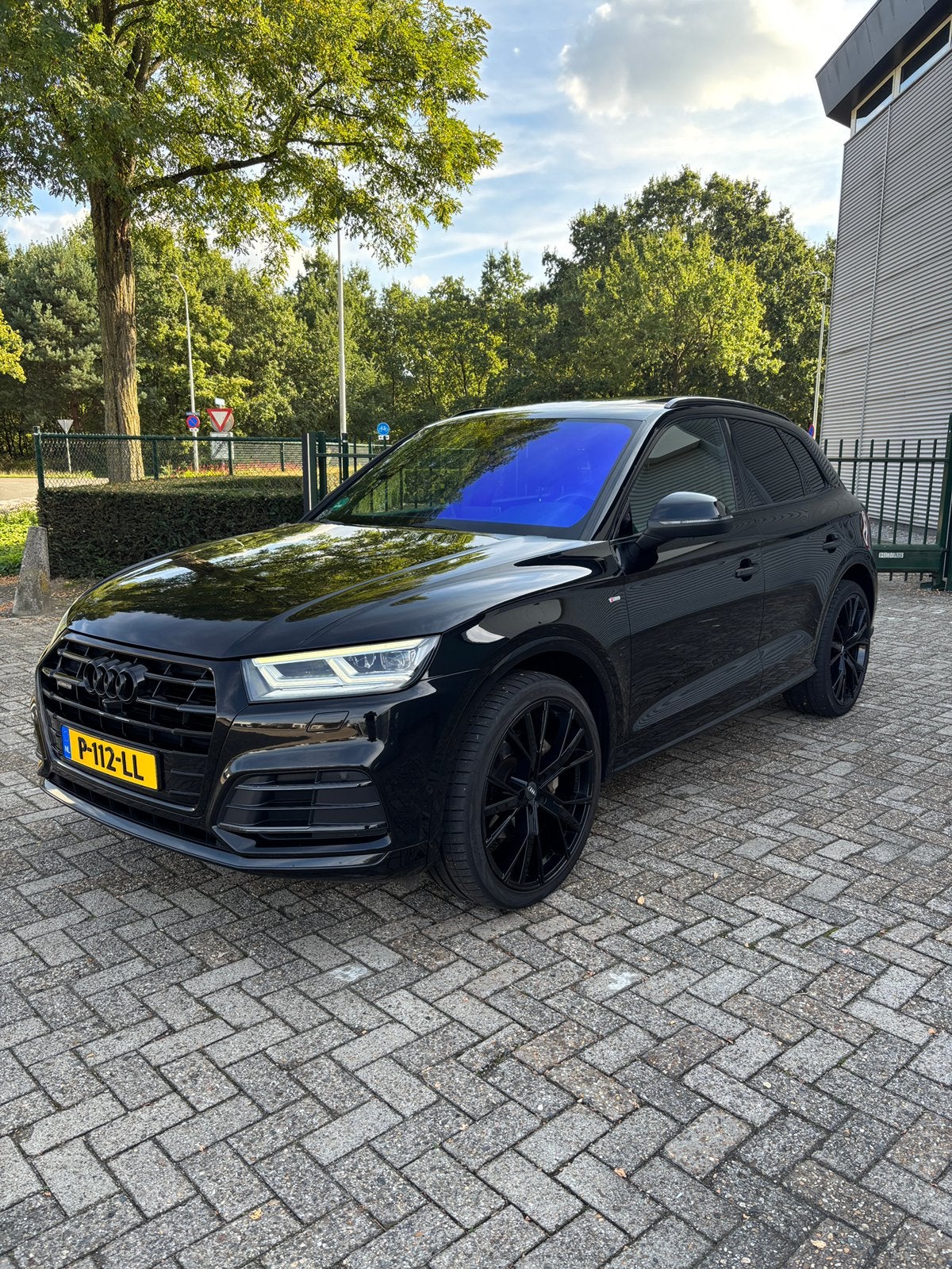 Audi Q5 2.0 Tfsi Quattro 252pk S Tronic 2017 Zwart, Auto's, 4 cilinders, Leder en Stof, Zwart, 14 km/l