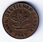 10  pfennig  1949  G  Duitsland. km. 103, Ophalen of Verzenden, Duitsland, Losse munt