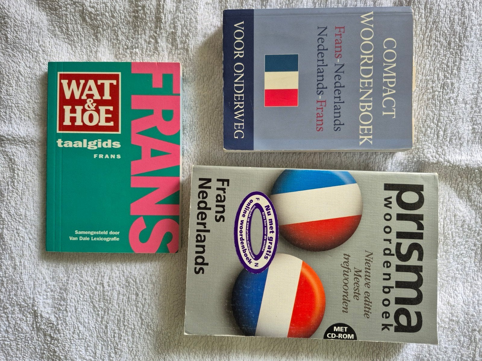 3x Woordenboek Nederlands-Frans & Wat & Hoe Taalgids Frans, Boeken, Ophalen of Verzenden