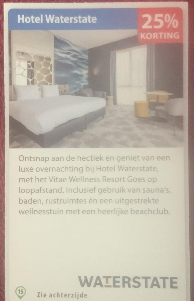 Stay & Wellness Arrangement bij Hotel Waterstate in Goes, Drie personen of meer, Kortingsbon, Arrangement, Spa of Sauna