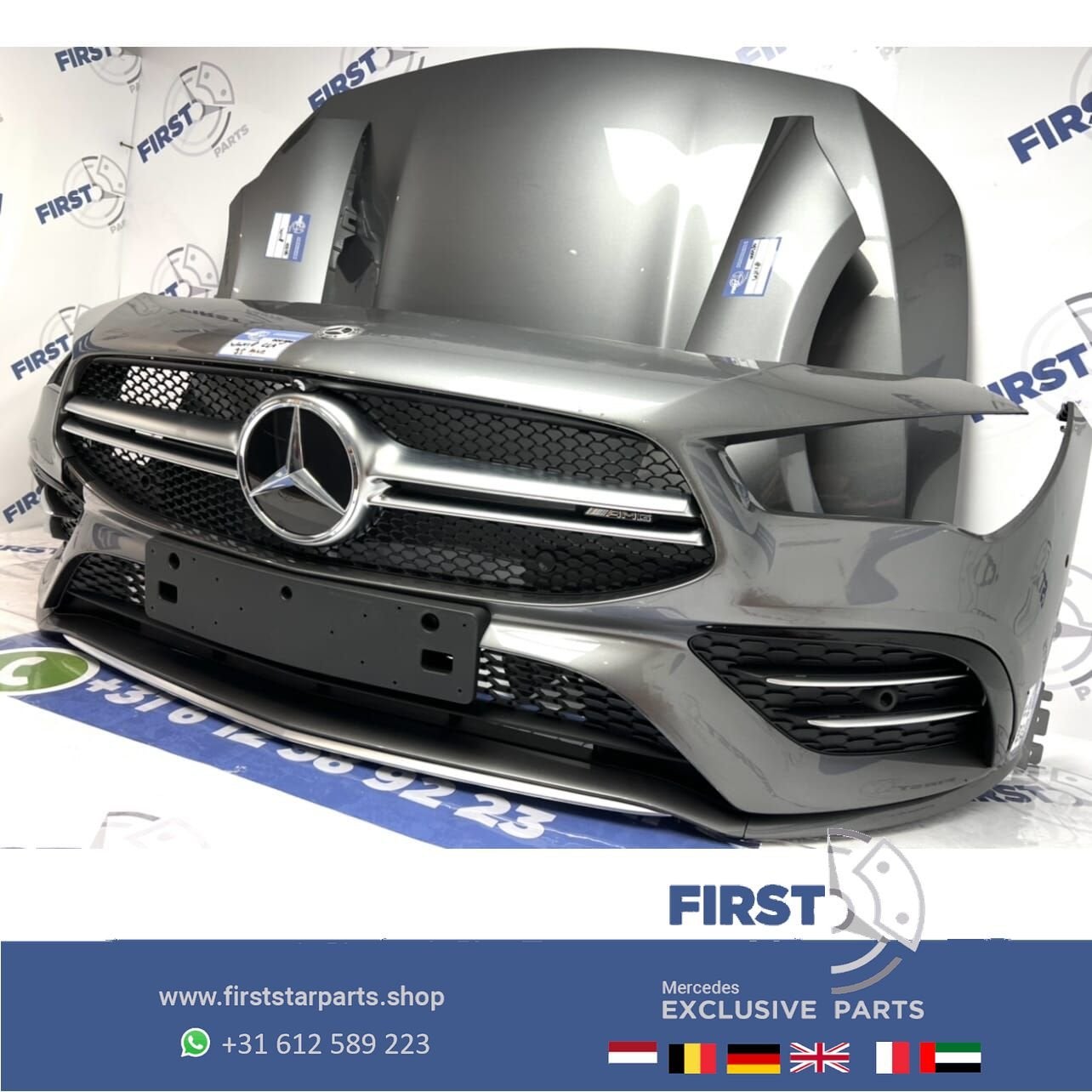 W118 C118 CLA AMG LINE VOORKOP GRIJS origineel Mercedes 2018, Auto-onderdelen, Carrosserie en Plaatwerk, Gebruikt, -, Voor, Ophalen of Verzenden