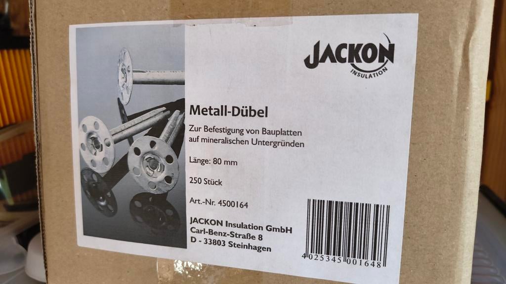Jackoboard metalen wandpluggen 80mm, doos 250 stuks, Ophalen of Verzenden