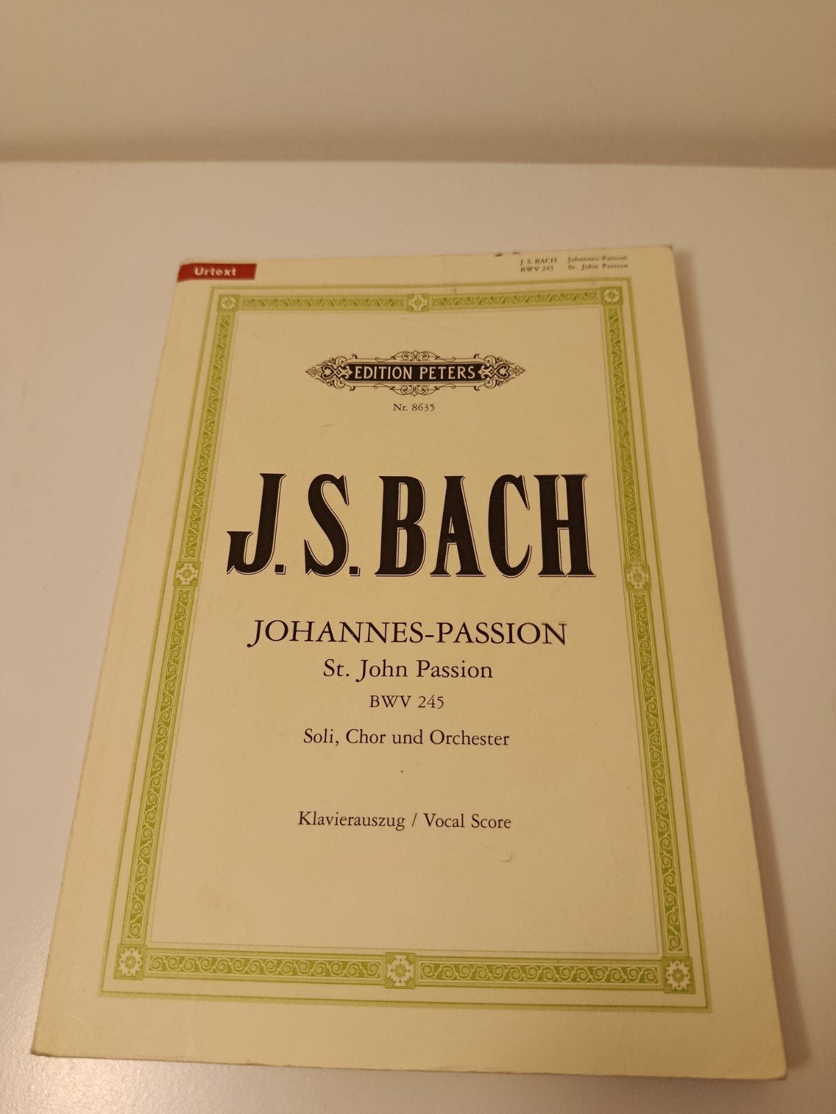 J.S. Bach Johannes-Passion (St. John Passion) Vocal Score, Zang, Ophalen of Verzenden, Zo goed als nieuw, Religie en Gospel