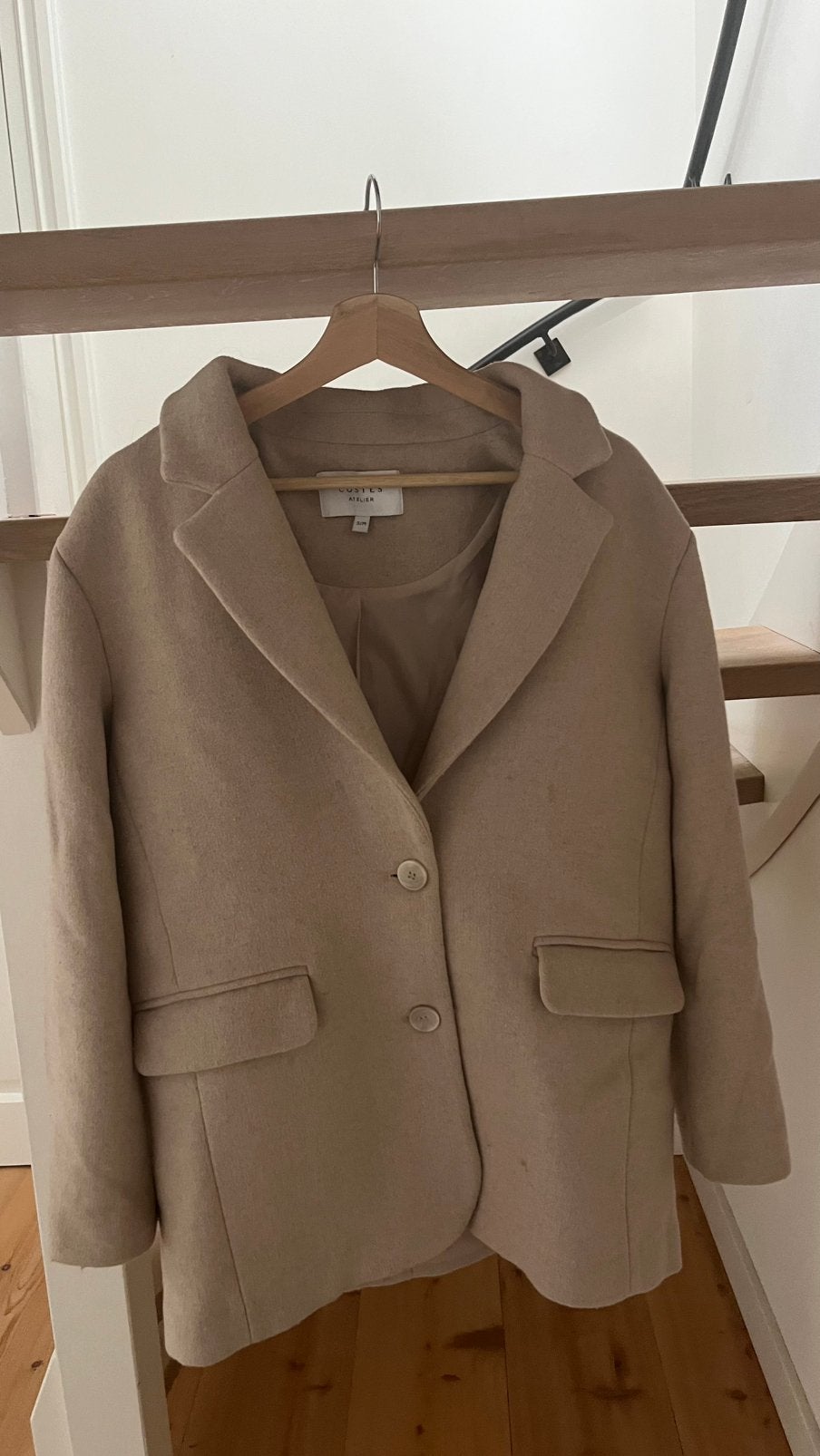 Costes Beige crème manteljas blazer maat S-M 36-38, Beige, Ophalen of Verzenden, Jasje, Maat 36 (S)