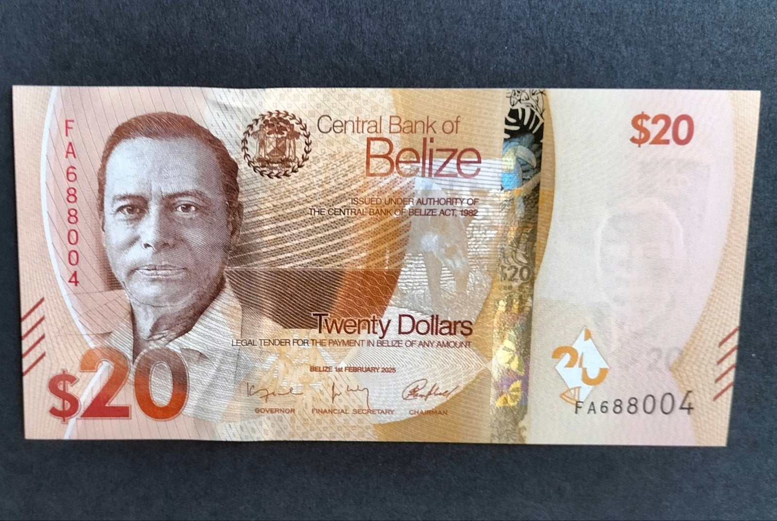 Belize - 20 Dollar 2025 - Pick#Nieuw UNC., Verzenden, Midden-Amerika, Los biljet