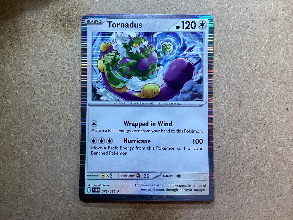 1x Tornadus [WHT 078/086] (Near Mint, Holo), Ophalen of Verzenden, Zo goed als nieuw, Losse kaart, Foil