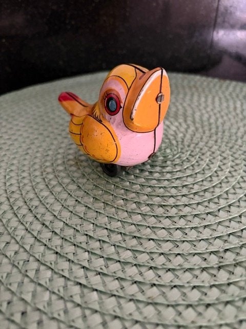 bird blik windup moving action made by N Noguchi Japan '50, Antiek en Kunst, Ophalen of Verzenden