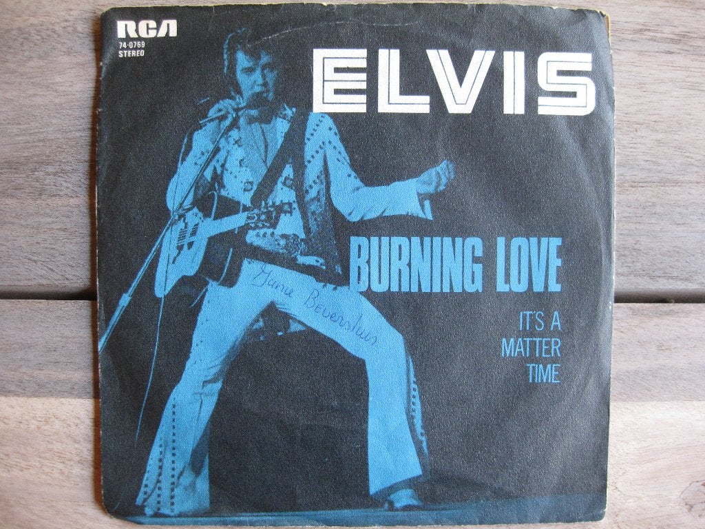 Vinyl single  Elvis Presley   "Burning love", Ophalen of Verzenden, Gebruikt, Pop