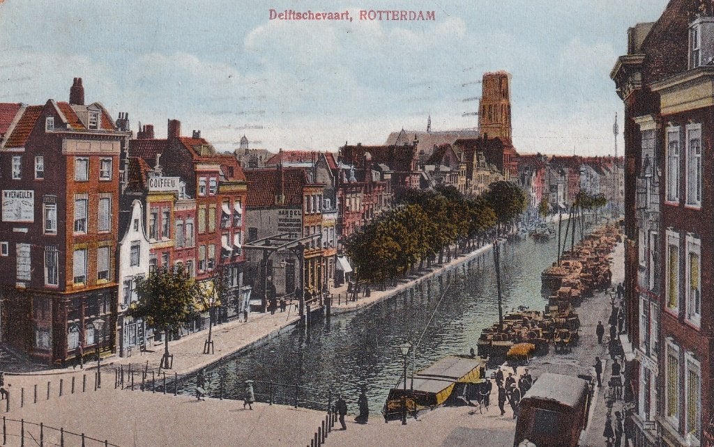 Rotterdam Delftschevaart, Ophalen of Verzenden, 1920 tot 1940, Gelopen, Zuid-Holland