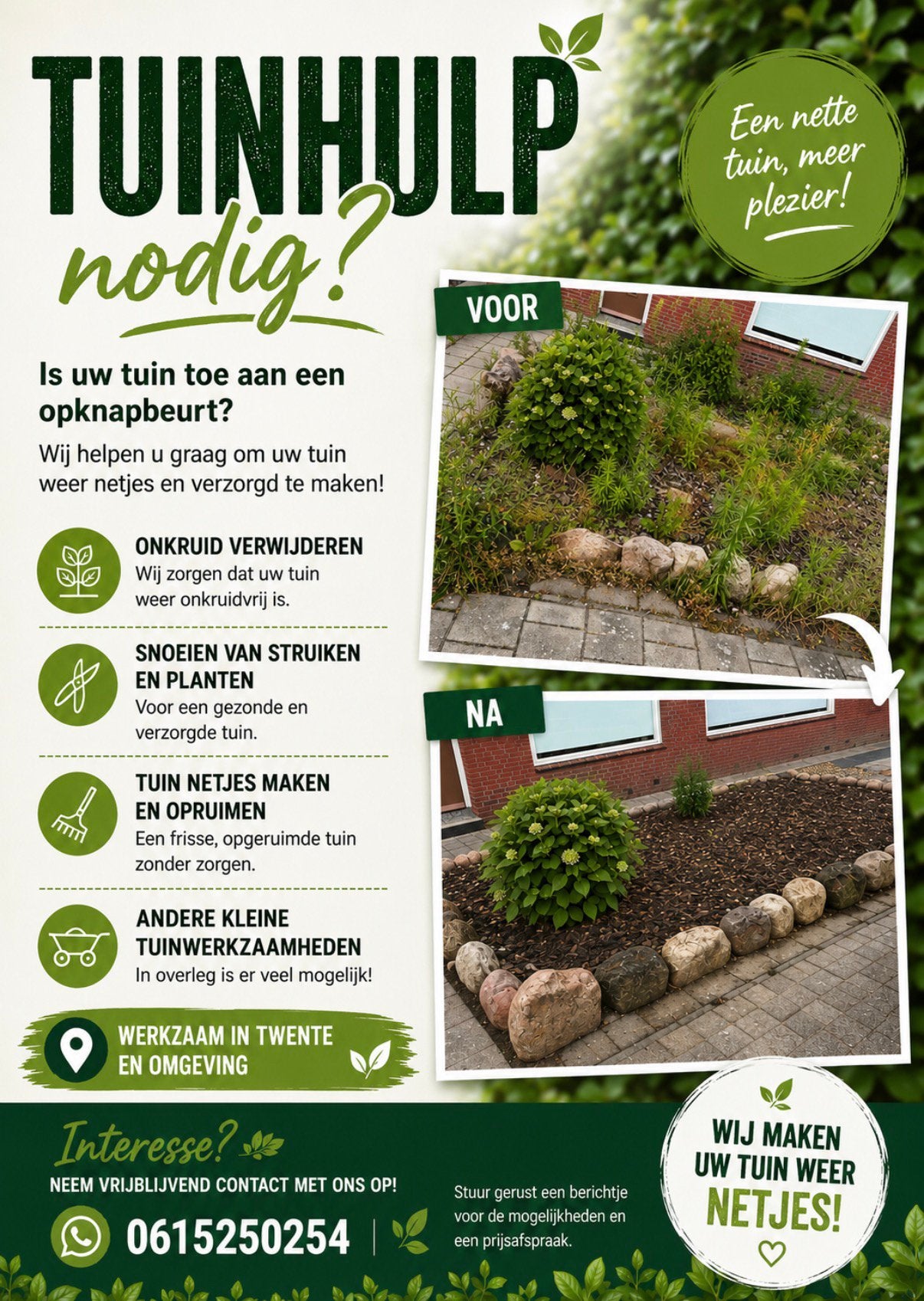 Ervaren tuinman nodig?, Ophalen