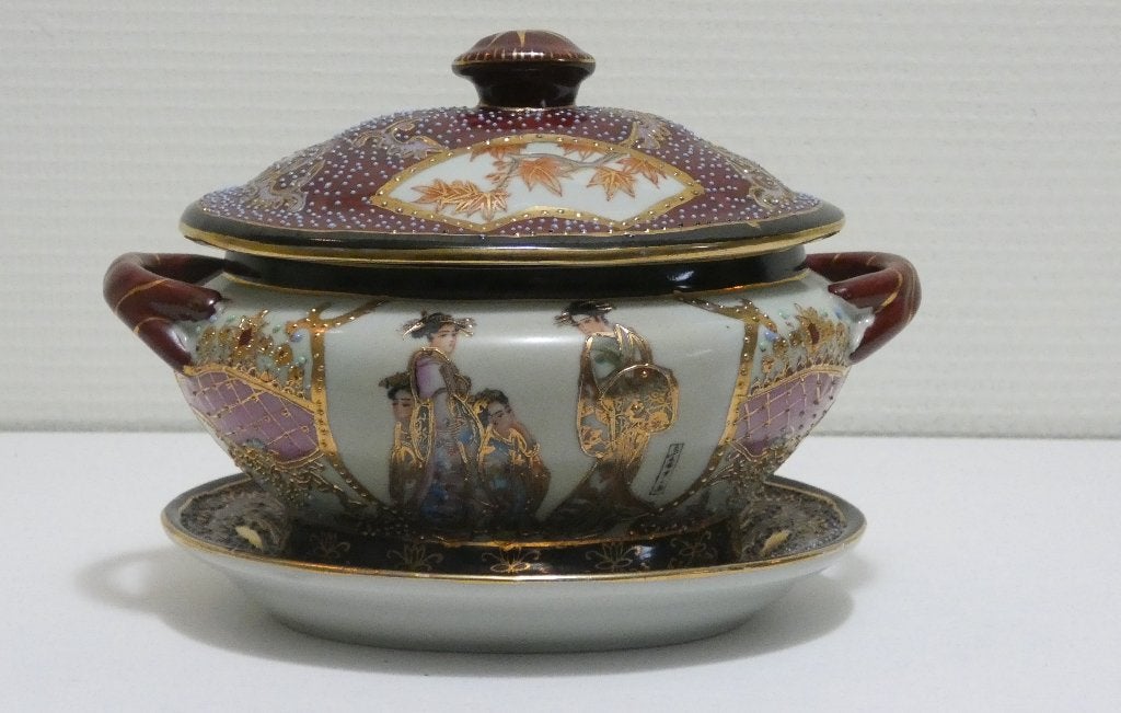 Chinese Satsuma terrine met schotel [2090-A], Antiek en Kunst, Ophalen of Verzenden