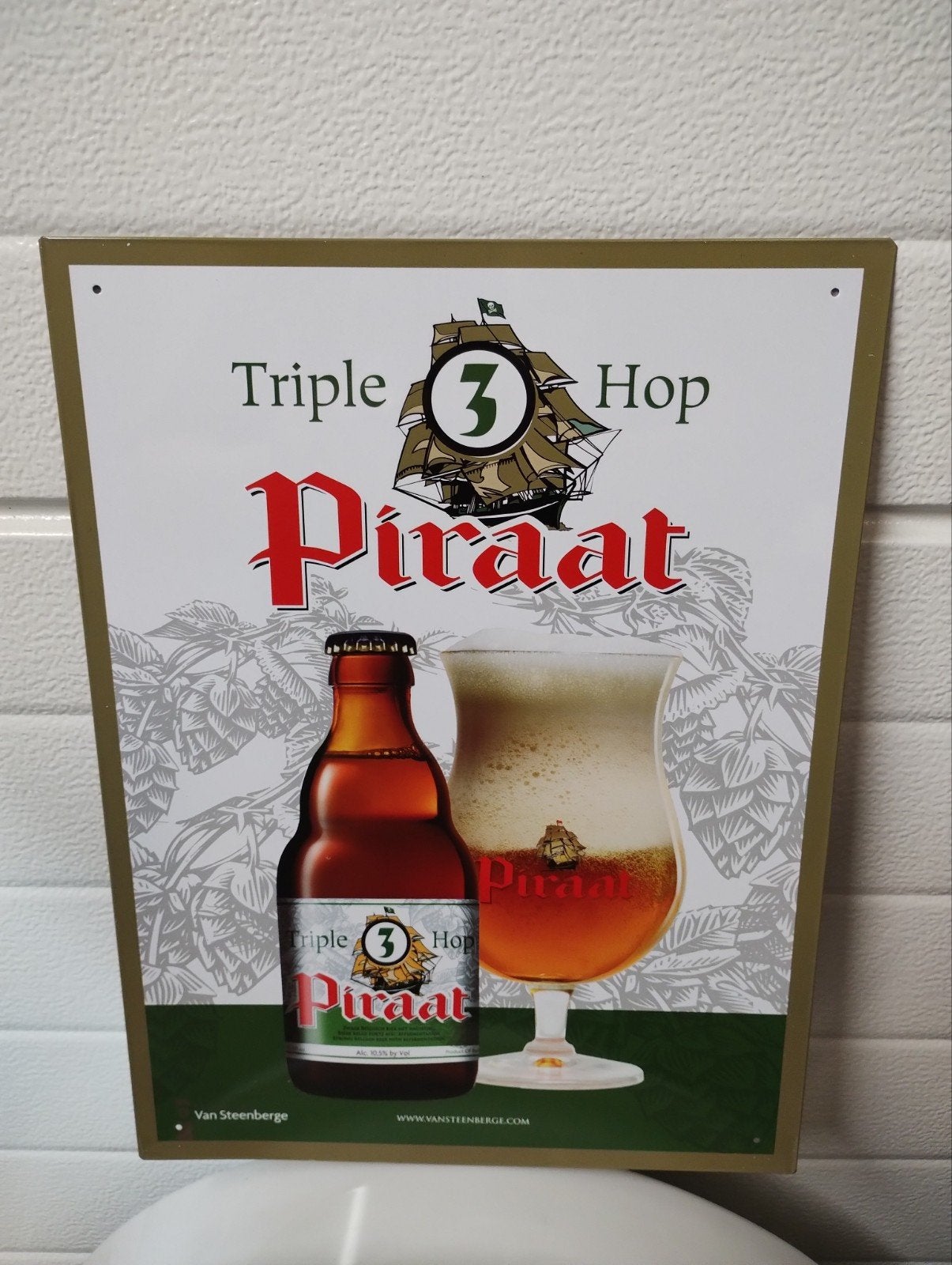 Piraat bier reclamebord, Verzamelen, Biermerken, Ophalen of Verzenden, Nieuw, Reclamebord, Plaat of Schild, Overige merken
