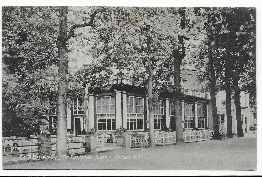 Bergen Rest De Rustende Jager Oude Ansichtkaart ( B6483), Ophalen of Verzenden, 1960 tot 1980, Gelopen, Noord-Holland