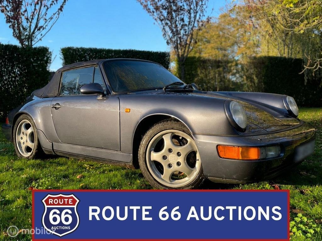 Porsche 911 Carrera 4 Cabriolet | 1990 | Route 66 Auctions, Auto's, Oldtimers, Overige carrosserieën, Zwart, Bedrijf, Porsche