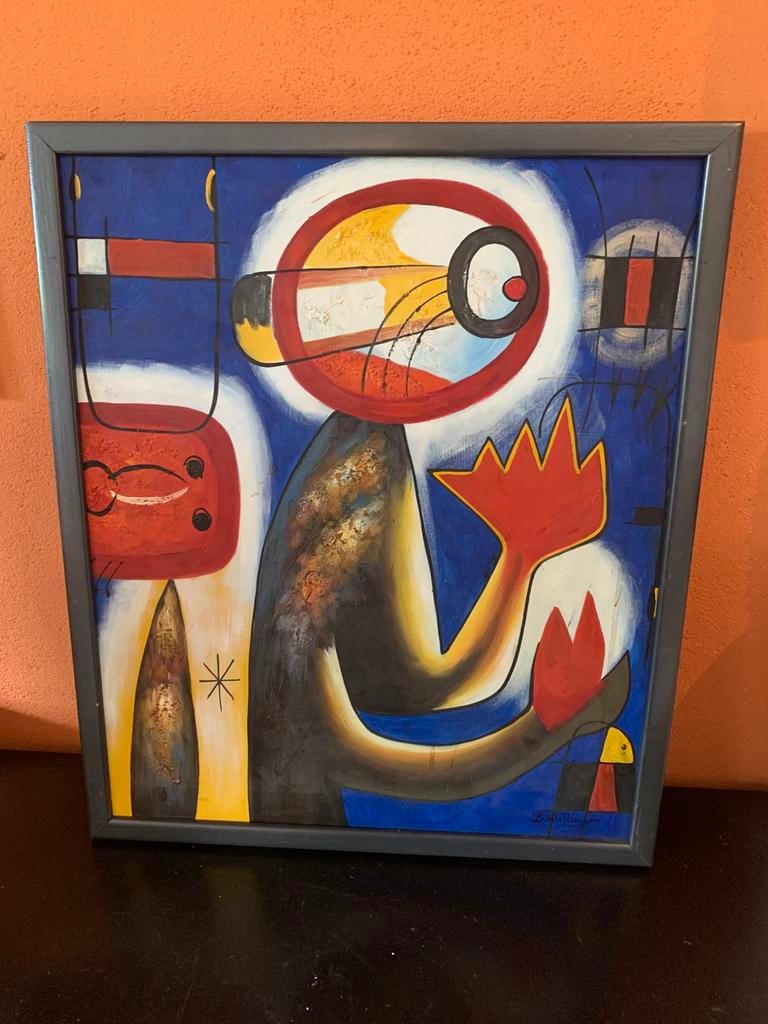 Schilderij naar Miro, Antiek en Kunst, Ophalen of Verzenden