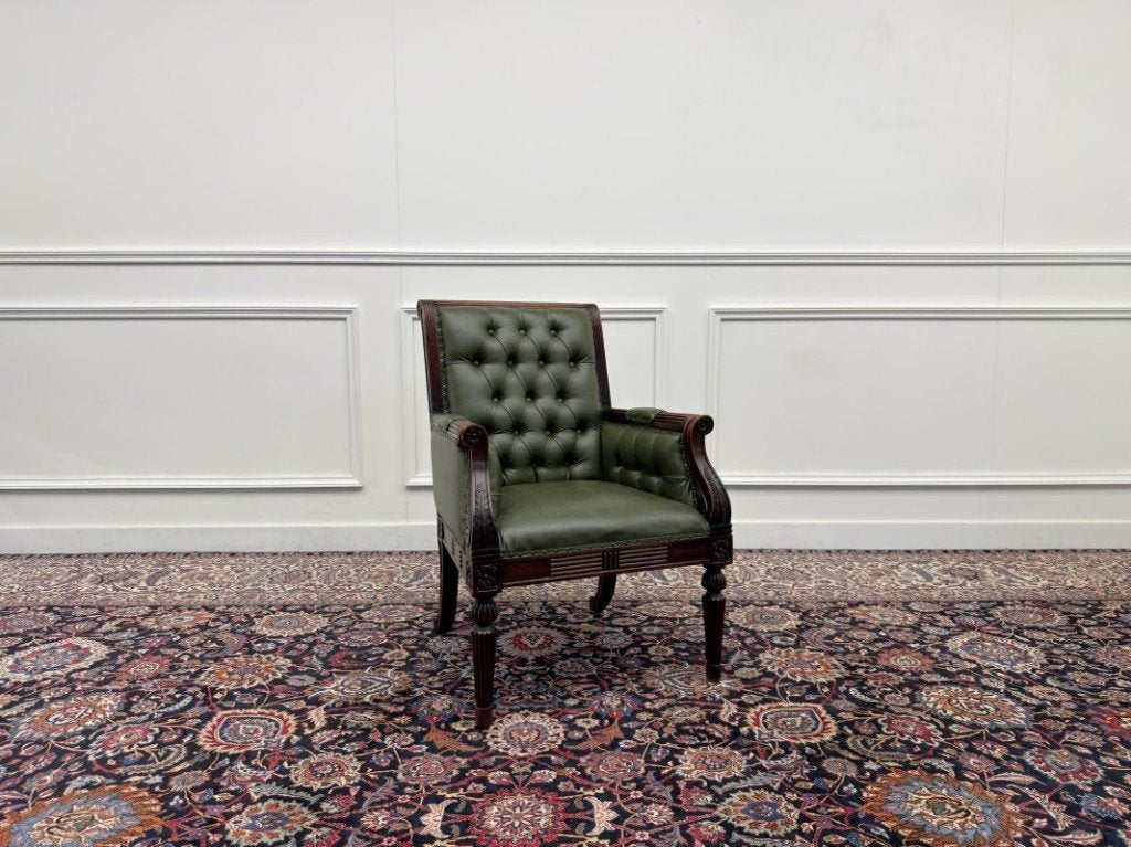 Klassiek Engels Chesterfield Bureaustoel Fauteuil, Ophalen