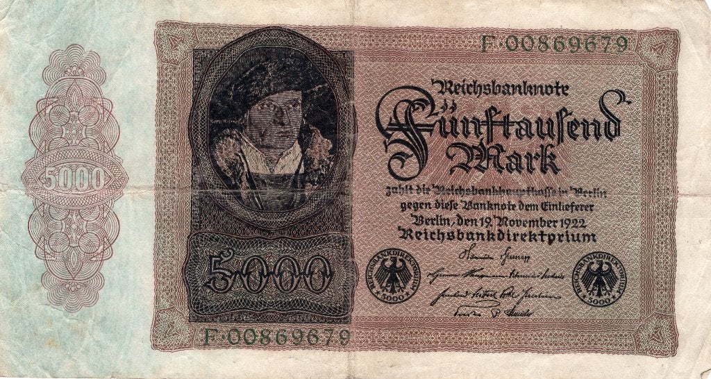 Bankbiljet:  Duitsland 5000 Mark Reichsbanknote 19/11-1922, Verzenden, Duitsland, Los biljet