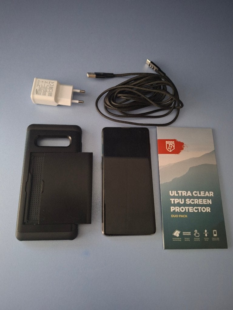 S10+ met accessoires, Telecommunicatie, Mobiele telefoons | Samsung, Zwart, Ophalen of Verzenden, Zo goed als nieuw, Zonder simlock