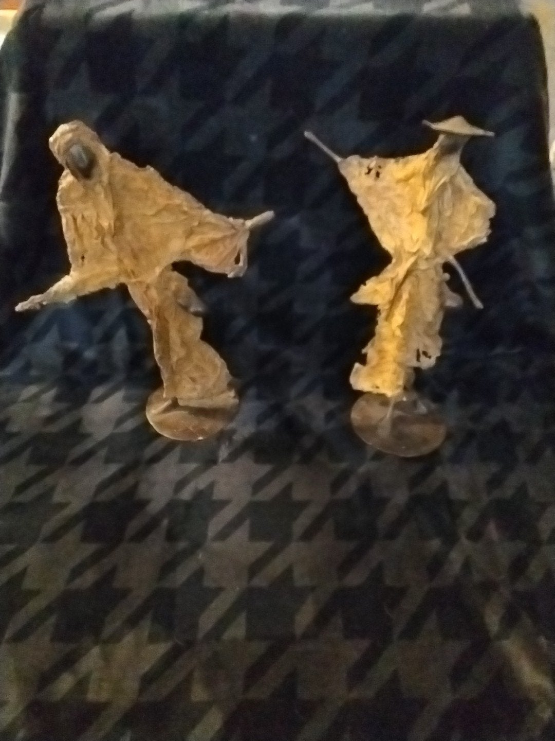 Bronzen beeld: Samurai met Katana, 30 cm hoog, Gepatineerd, Ophalen of Verzenden, Brons, 20 - 50 cm