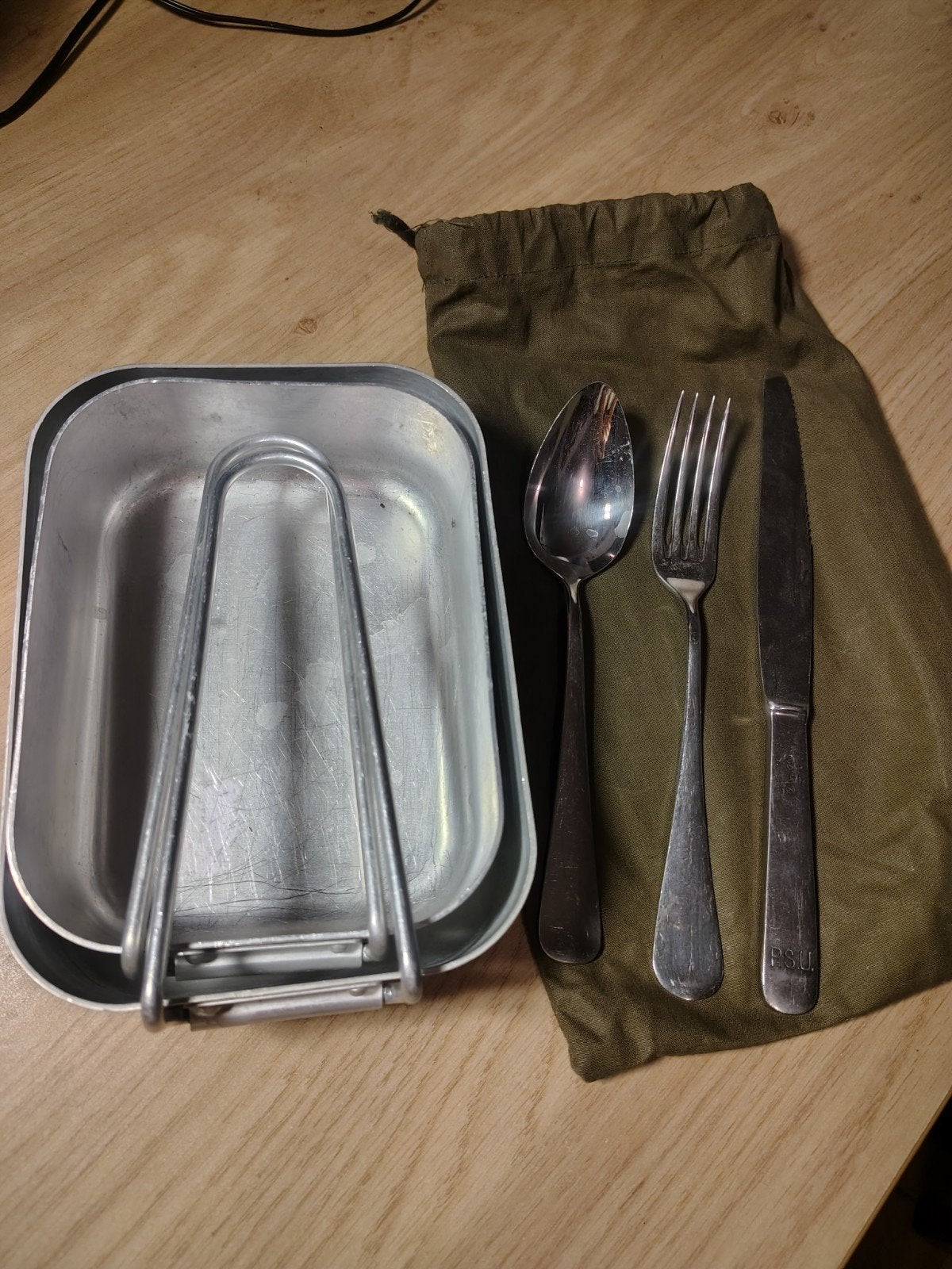 Koninklijke Landmacht PSU mestin met bestek, Ophalen of Verzenden, Landmacht, Nederland