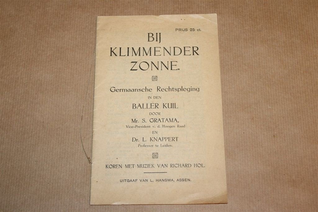 Bij Klimmender Zonne ca. 1920 — Ballerkuil Drenthe, Boeken, Ophalen of Verzenden, Gelezen