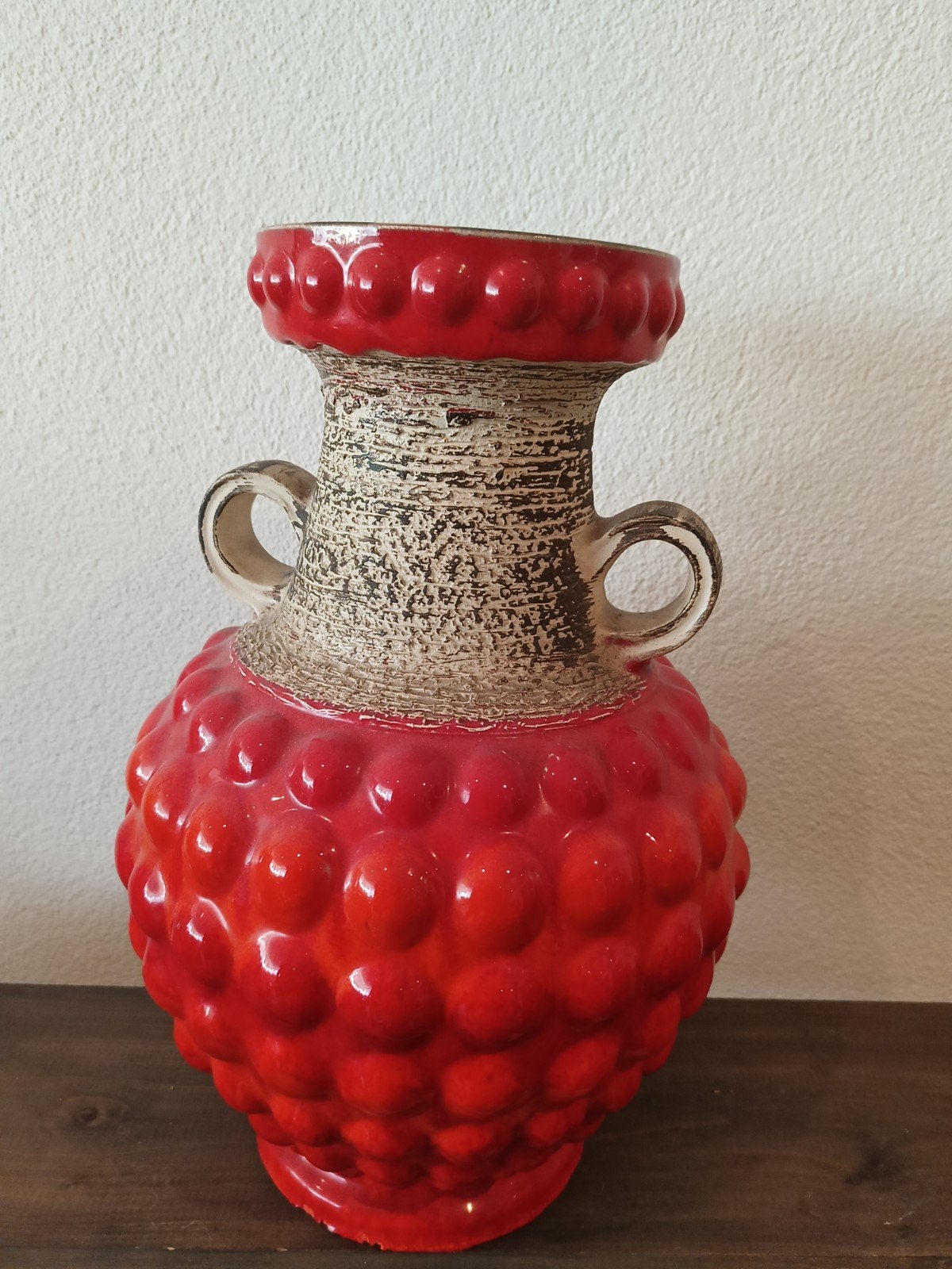 Vintage Bay Keramiek Vaas Rood West-Duitsland 65 45, Antiek en Kunst, Antiek | Vazen, Ophalen