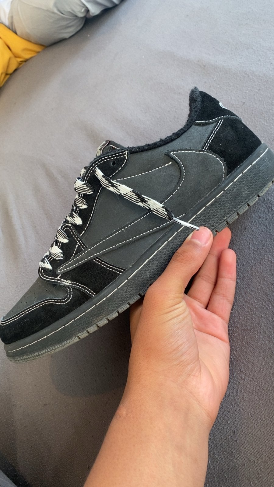 Nike Air Jordan 1 Low Travis Scott Phantom - Maat 44, Ophalen, Zo goed als nieuw, Zwart, Sneakers of Gympen