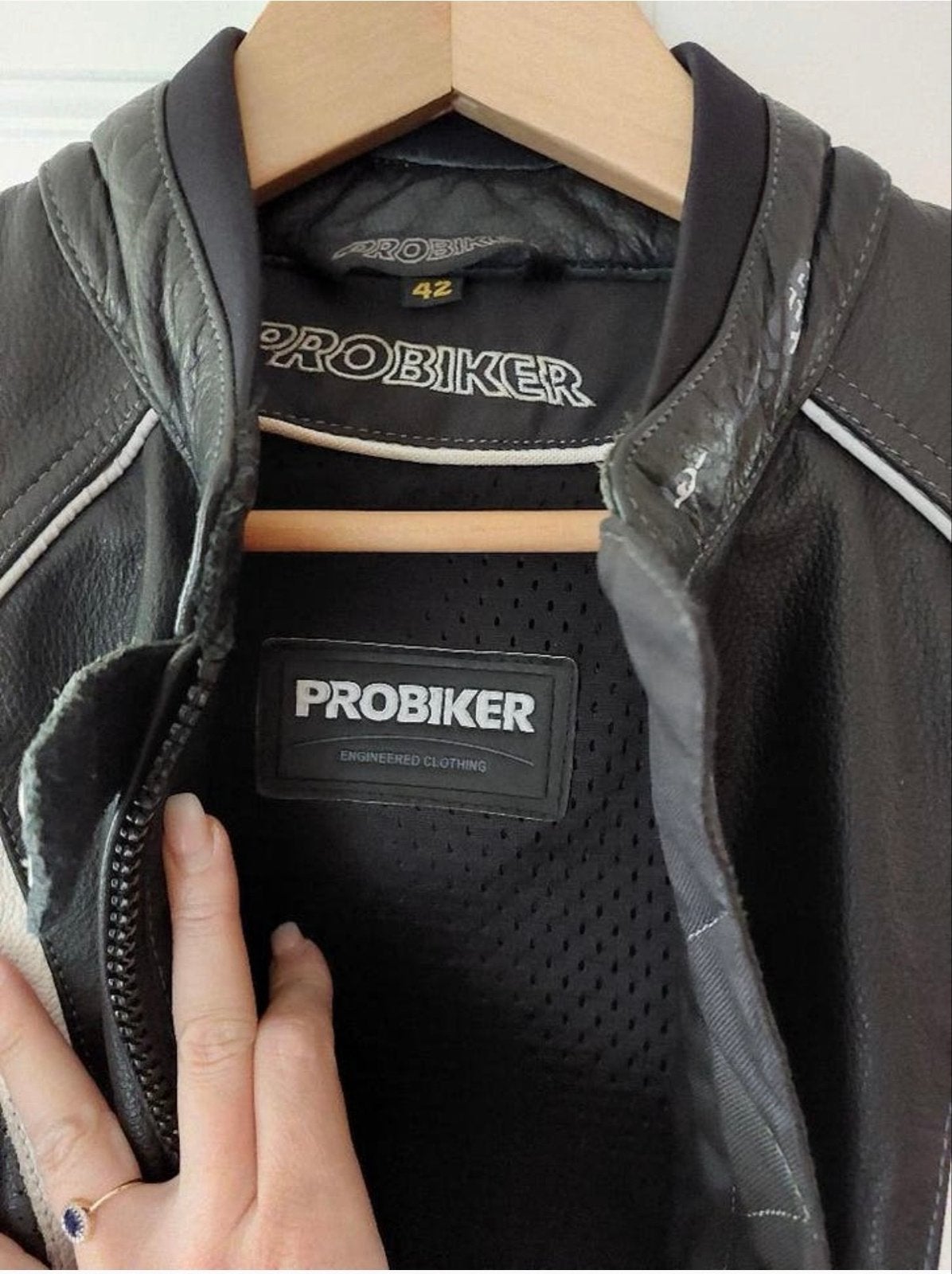 Probiker leren combipak (jas en broek) - Maat 42, Ophalen of Verzenden, Tweedehands, Heren, Combipak