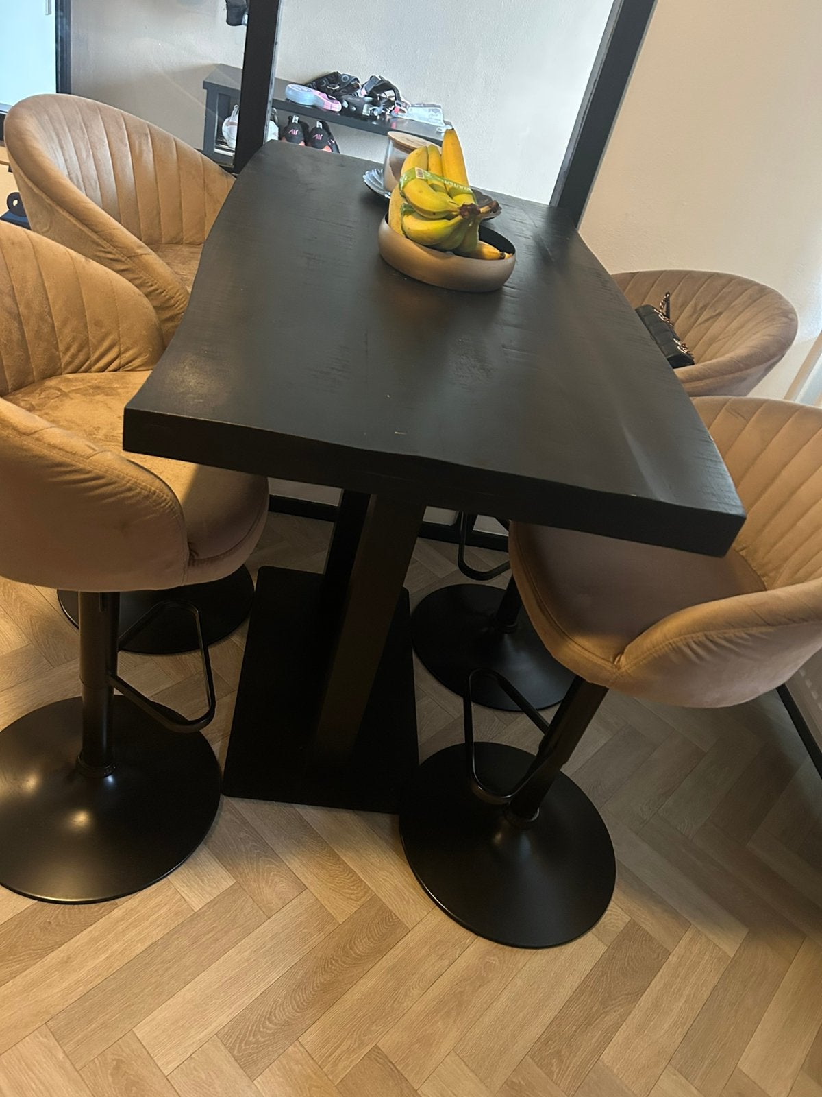 Bartafel met stoelen, 2 krukken, Ophalen, Zo goed als nieuw, 60 tot 90 cm