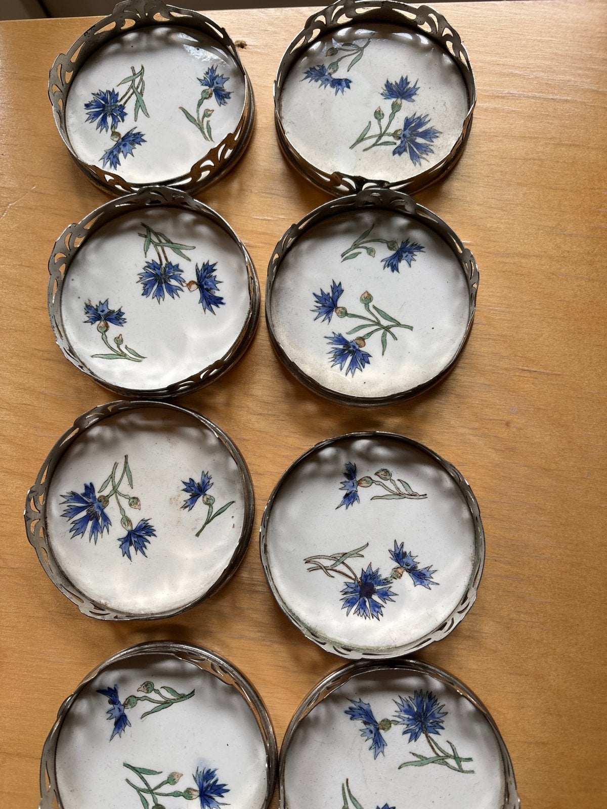 Set van 8 WMF onderzetters met korenbloem decor, Ophalen of Verzenden