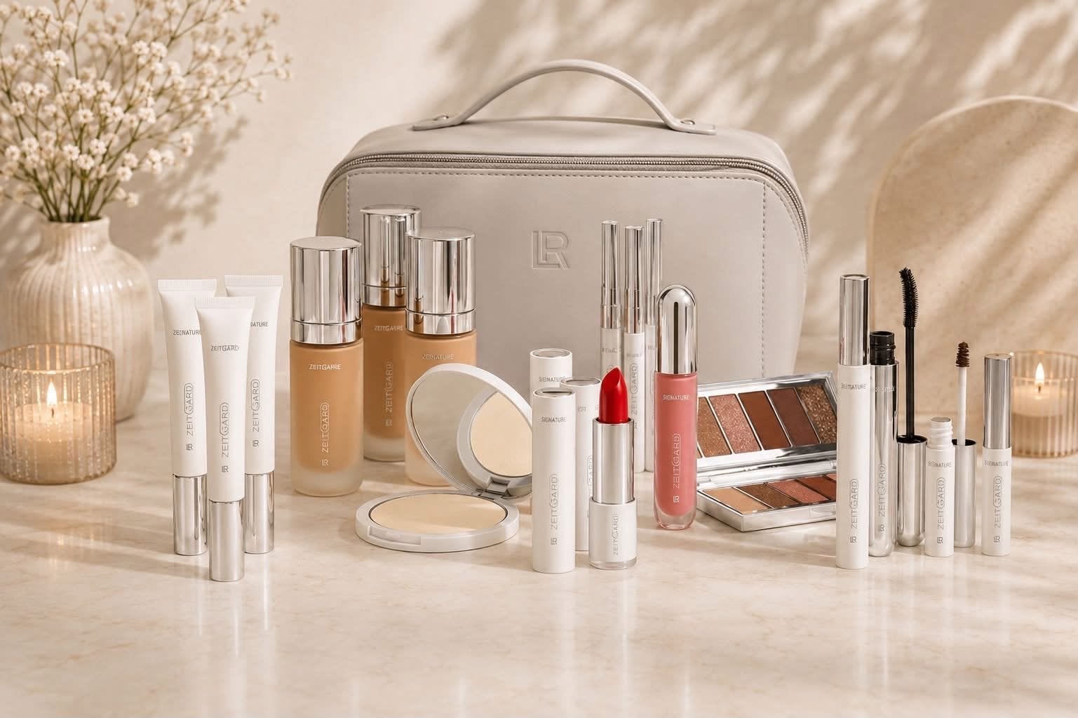 Complete make-up set met toilettas lr signature, Overige kleuren, Gehele gezicht, Nieuw, Ophalen of Verzenden