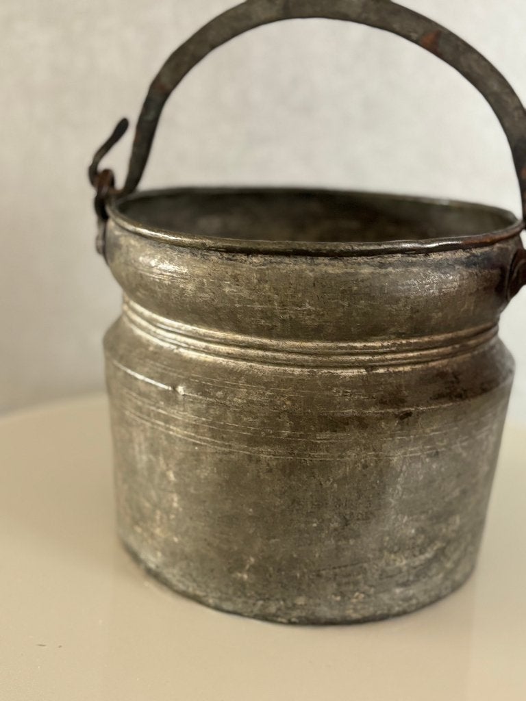 ANTIEK TINNEN EMMER, Ophalen of Verzenden