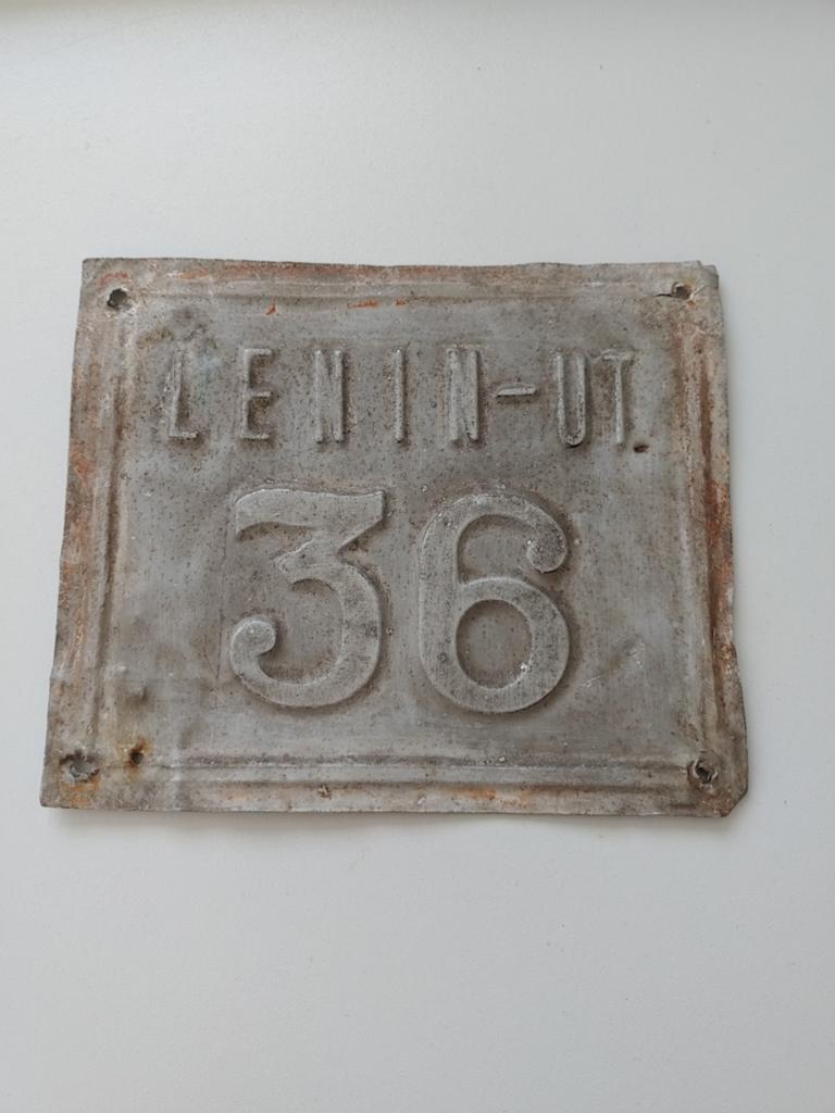 Oud Lenin straatnaambordje Rusland Polen Communisme Etc, Antiek en Kunst, Verzenden