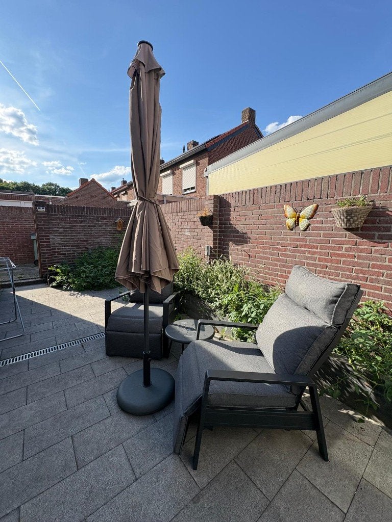Parasol 3m, Ophalen, Verstelbaar, Zo goed als nieuw, Parasolvoet
