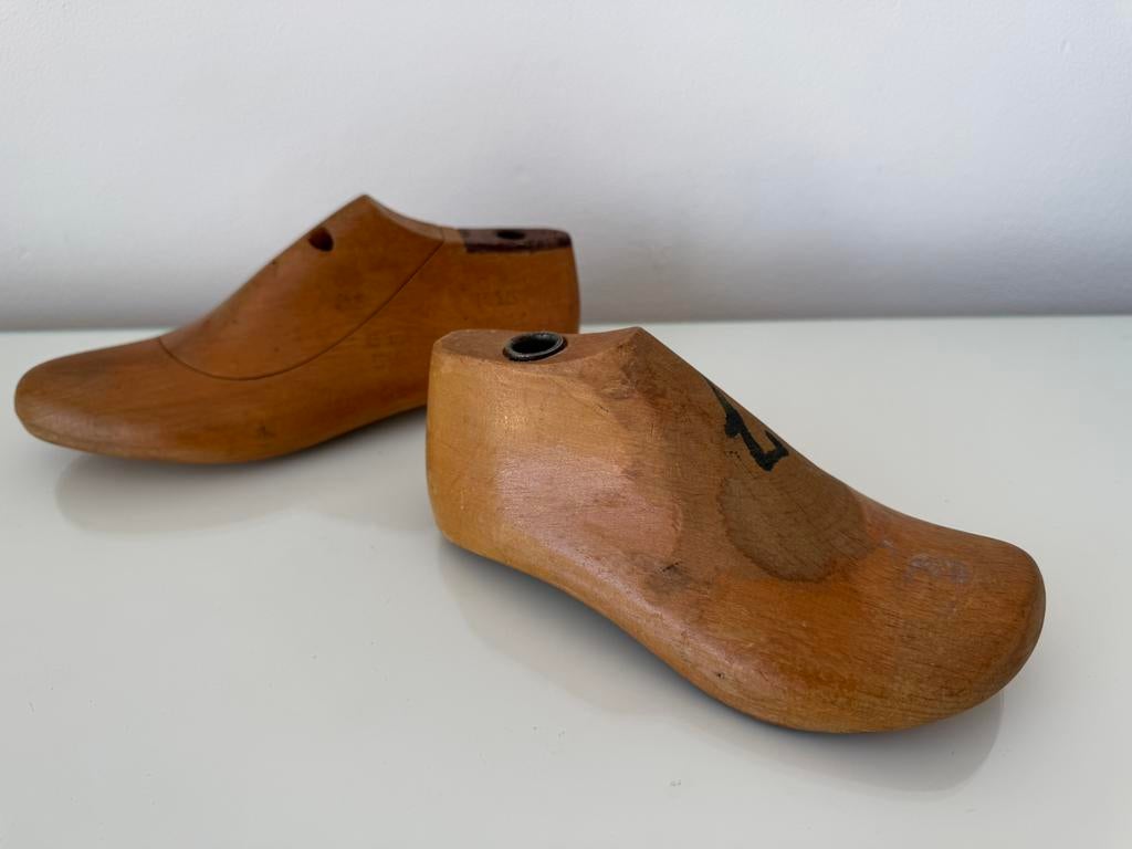 Oude Brocante houten schoenmalletjes, Ophalen of Verzenden