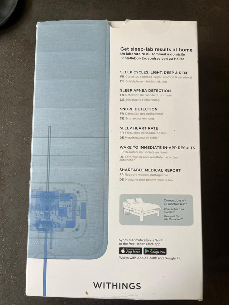 Withings Sleep Analyzer - Slaaptracker, Ophalen of Verzenden, Zo goed als nieuw, Overige merken, Waterdicht