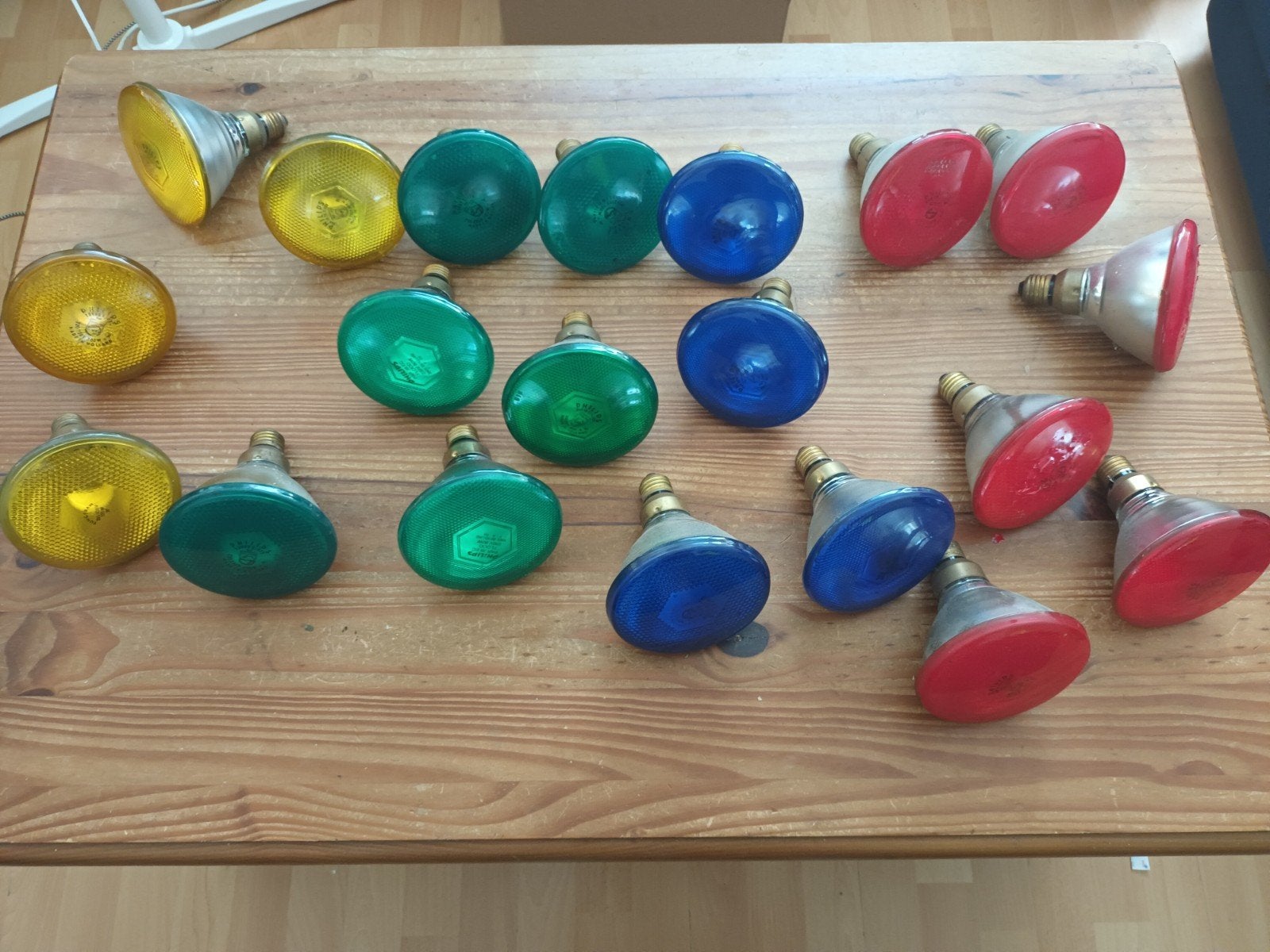 Partij gekleurde gloeilampen (geel, groen, blauw, rood), Ophalen, Gebruikt