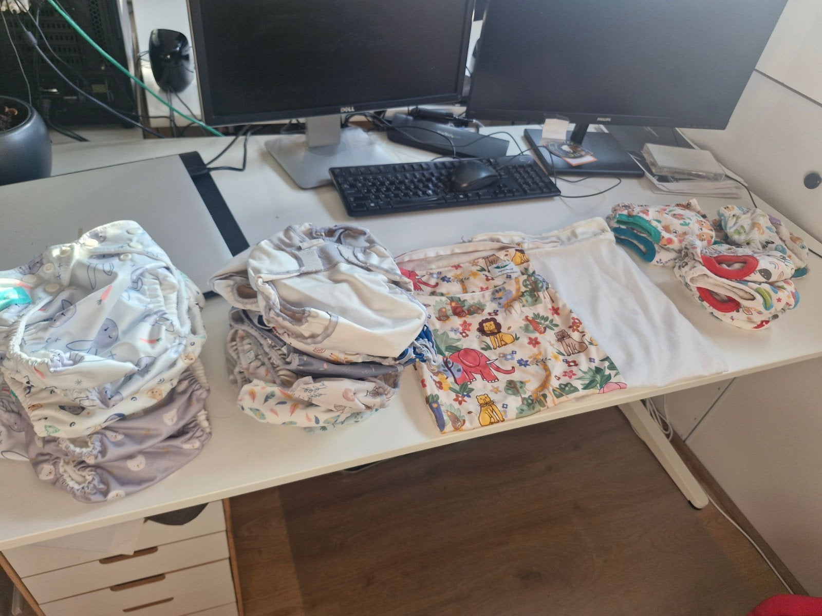 Grote complete set wasbare luiers, Ophalen of Verzenden, Gebruikt